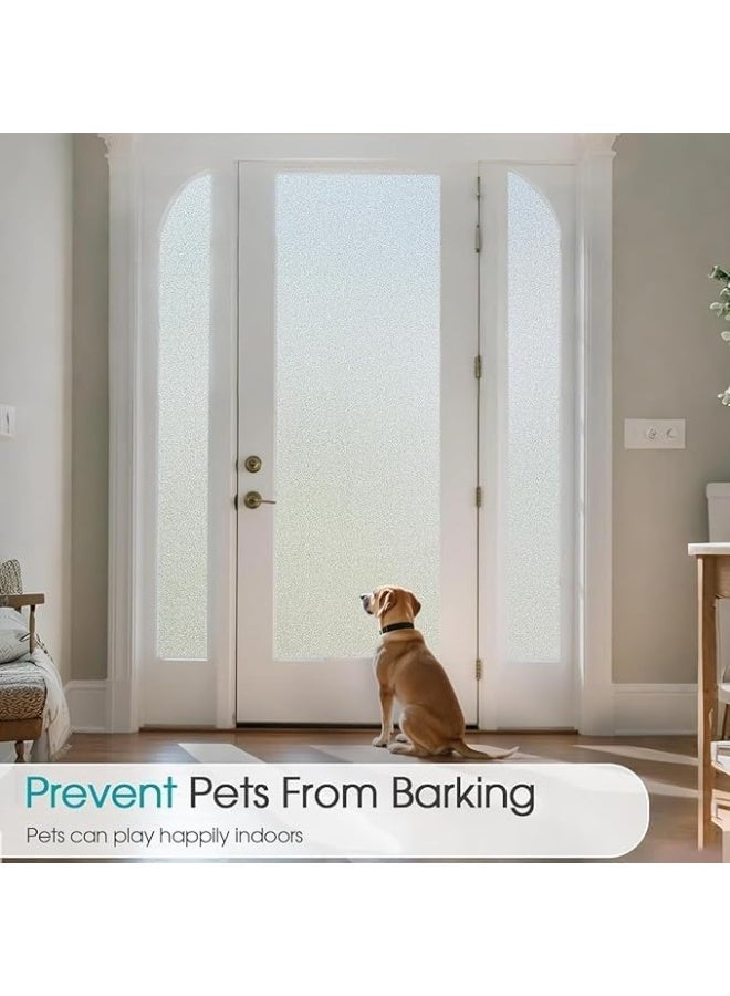 غشاء نافذة منقوش للخصوصية، غشاء زجاجي مزخرف للحماية من اشعة الشمس، غشاء الكتروستاتيكي سهل الاستخدام بالماء 2 متر × 45 سم، نافذة قابلة للازالة للمكتب والحمام والمطبخ وغرفة النوم (شكل 6) - Image 3